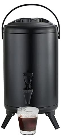 Isolierter Getränkespender aus Edelstahl, 12 Liter, mit Zapfhahn für Tee, Kaffee, kalte Milch, Wasser, Saft in Partys, Büros, Hochzeiten (12 Liter)