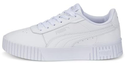 PUMA Mädchen Carina 2.0 Jr Sneaker, Puma White Puma White Puma Silver, 37 EU