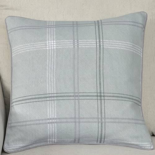 Sleepdown Bedrucktes Kariertes gefülltes Kissen aus weicher Baumwolle für Heimdekoration, Sofa, Schlafzimmer und Auto, 45 x 45 cm, Grün