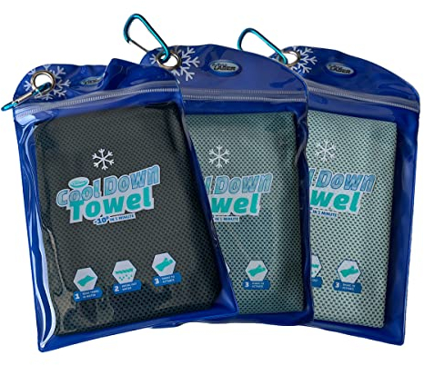 Cool Down Towel - Minze/Grün/Petrol - Kühlendes Handtuch 3er-Set - Kühlendes Handtuch für Sport, Wandern, Laufen, Tennis, Reisen, Fitness und Yoga - für den Hals - Airflip Cooling Towel