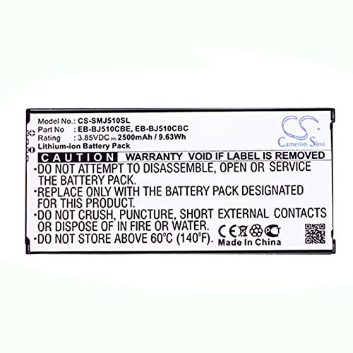 2500mAh Akku kompatibel mit Samsung EB-BJ510CBC, EB-BJ510CBE, GH43-04601A, Li-Ion Akku für Galaxy J5 2016 SM-J510FN