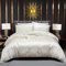 Luofanfei Bettwäsche Beige 220x240 Glänzend Satin Glanzsatin Weiße Bettwäsche Set Seide Glatt Luxus Uni Gestreifte Bettbezug Doppelbett Set mit Reissverschluss und Kissenbezüge 80x80 cm
