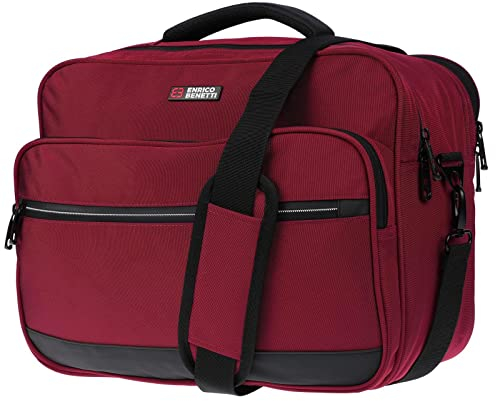 Christian Wippermann XXL Herren Umhängetasche Flugbegleiter Tasche Messenger Arbeitstasche 17 Zoll Laptoptasche Rot