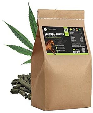 SANUUS PFERDESTARK Bio Hanf Pellets Pferdefutter getreidefrei Mineralfutter 10kg - Natürliche Premium Hanfkuchen Nahrungsergänzung für Pferdemüsli ohne Zucker mit Omega 3-6-9, Vitaminen & Eiweiß