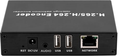 EXVIST H.265 4K HDMI Video Encoder, HDMI zu IP Encoder, Dual USB2.0 für Aufnahme, HDMI Loopout, Compatible with ONV/HK, Push für YouTube, Facebook, Wowza, Twitch