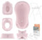 Hylat Baby Komplett-Set: Stabile Babybadewanne mit Gestell, Badesitz und Abfluss, Kinder-Toilettensitz, Babytopf, Kinderschemel - Hug Me Rosa - TÜV Rheinland zertifiziert - Lite-Kollektion