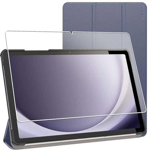 ebestStar - Cover per Samsung Galaxy Tab A9+ (2023) SM-X210, Custodia Protezione Flip Magnetica, Slim Case Sottile Pelle PU, Blu scuro + Vetro Temperato
