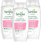 3 x 225ml | Simple Kind to Skin Nourishing Shower Gel 225mL | with Chamomile Oil + Vitamin E | Pack of 3 | Suitable for Sensitive Skin