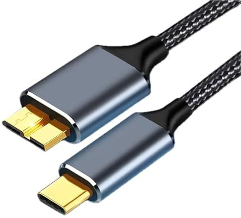 10Gbps Hard Drive USB Type C 3.1 to Micro B 3.0 Data Transfer Sync Charging Cable Lead for SSD External Hard Drive,My Passport,WD Elements,Seagate,Toshiba,Maxtor,McBook Pro Air,Galaxy (3m/10ft)