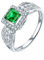 ANAZOZ Damenring Weißgold mit Stein, Hochzeit Ringe Damen mit Labor Smaragd 0,5 Karat und Moissanite größe 63 (20.1)