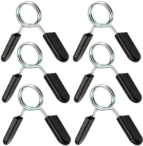 6 PCS Pince Haltere, 25mm Pinces À Ressort pour Poids Haltères, Colliers à Pinces Stop Disque à Ressort, Barre d'Haltères Verrouillage, Verrouillage Pince à Ressort, Serrure Clip Bague de Musculation