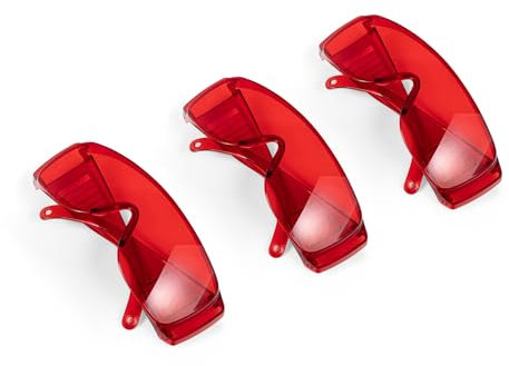 FUREIN SMILE Lot de 2 paires de lunettes de sécurité dentaires pour blanchiment des dents - Lunettes de sécurité anti-buée - Lunettes de protection LED - Pour le tir, le travail en laboratoire