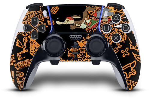 Head Case Designs Offizielle Looney Tunes Wile E. Coyote Graphics Und Charaktere Vinyl Haut Gaming Aufkleber Abziehbild Abdeckung kompatibel mit Sony Playstation 5 PS5 DualSense Edge Controller