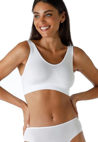 Lovable Reggiseno Senza Ferretto Invisibile, Brassière, Top Sportivo, Sport Yoga in Microfibra Senza Cuciture Seamless, Active Comfort Donna Bianco, XXL