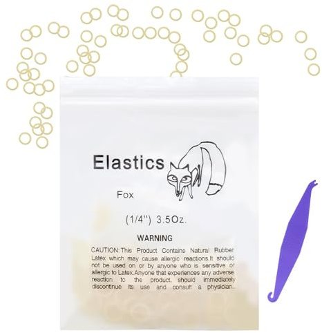 VEGCOO 600 Piezas Ortodoncia Goma Elástica, Multiusos Goma Elástica Dientes Ortodoncia Oral Instrumento con 6 Colocadores Elásticos Ortodónticos de Plástico(1/4, 3,5 oz)