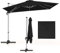 RELAX4LIFE Parasol Déporté 3M pour Patio, Parasol Suspendu Carré Extérieur avec Base en Croix, Rotation à 360°, Inclinaison Facile, Parasol en Aluminium pour Jardin, Piscine, Terrasse