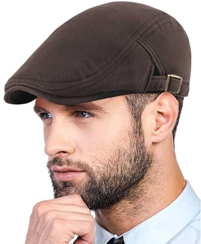Yutdeng Schiebermütze Herren Vier Jahreszeiten Flatcap Schirmmütze Baskenmütze Herren Barett Cap Flat Cap Gatsby Newsboy Mütze Einstellbare Herrenmütze Driving Cabbie Kappen Vintage Hut Baumwolle Hat