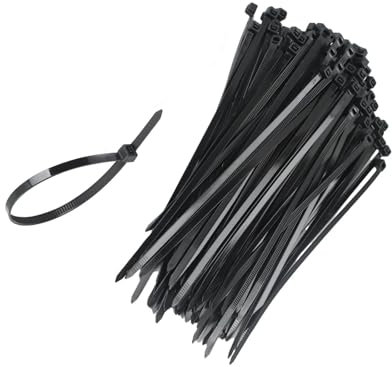 TT ThreadTrade Cable Ties, Nylon Cable Ties, Multi-Purpose, Secure Self-Locking Mechanism, Indoor & Outdoor, Locking Black Zip Ties, Durable, Black, (250mm x 4mm) (Pack of 1000)