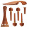 Violinen-Set aus Holz, 7-teilig, Kinnhalter, Saitenhalter, Stimmwirbel, Buchsbaum, Ersatz-Geigenteile, Violinen-Zubehör-Set
