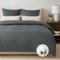WohlNest Bettwäsche 135x200 Grau Baumwolle,Bettwäsche-Sets Bettbezug 135 x 200 2teilig mit 1 Kissenbezug 80x80 cm，Oeko-TEX Bettwäsche 100% Baumwolle Anthrazit mit Reißverschluss