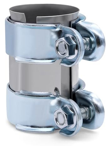 PWGHWG Auspuffschelle 55mm Doppelschelle Auspuff Schelle Rohrverbinder Edelstahl Auspuffrohrklemme (Ø: 55 mm/L: 95 mm)
