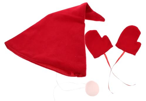 OFFSCH 4 Stück Weihnachtsbaumspitze Urlaub Baumschmuck Vintage Christbaumspitzen Christbaumspitze Gnom Handschuhe Zum Aufhängen Am Weihnachtsbaum Weihnachtsschmuck Zylinder-baumspitze Rot