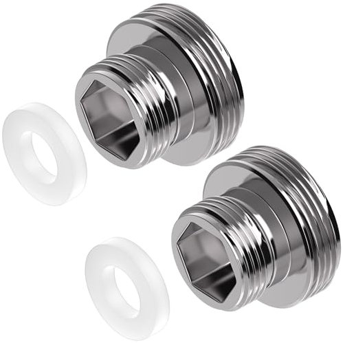 Yvyan Lot de 2 adaptateurs de robinet M16 vers M22, adaptateurs filetés pour filetage extérieur M16 et M22, convient pour robinets de cuisine, économiseur d'eau, purificateur d'eau, raccords de tuyaux