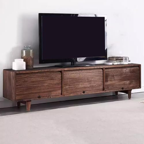 PEBFHSQW Wooden Brown Roller Shutter TV Cabinet with Multi-grid Storage Floor-standing for Small Apartment Living Room Home Hotel(150 * 36 * 45cm)