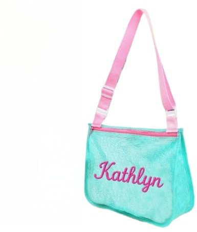 XIESHANG Bolsa de playa de malla personalizada con nombre personalizado para niños, estilo hombro, bolsa de verano para piscina, Multi