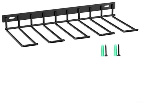 Portautensili elettrici per trapano, resistente al trasporto, scaffale da parete in metallo, per 4 punte e attrezzi, resistente, antiscivolo, salvaspazio, nero, 43 x 19 x 5 cm