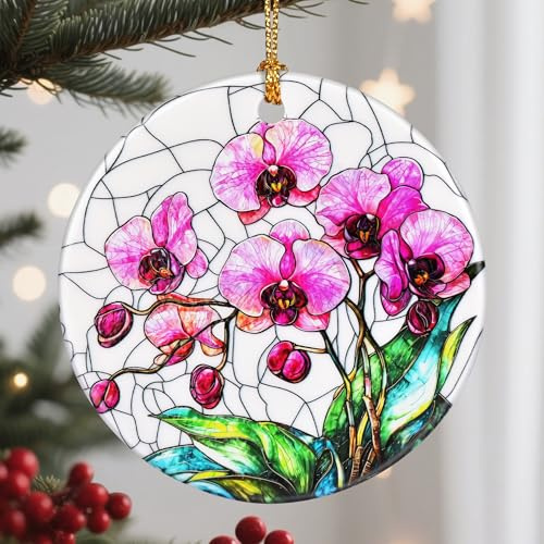 Christmas Ornaments, Flower Ornament, Christmas Tree Ornaments, Xmas Decorations, Holiday Decorations, Gifts for Orchid Lovers, Flower Themed Gift, Holiday Party Gifts, and Xmas Gift Ideas