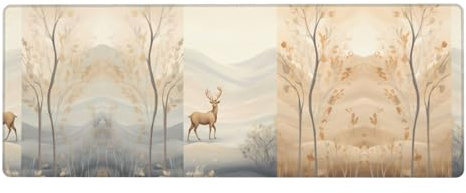 WZYWHJ Deer from a distance printing Extra large rubber keyboard pad, thickened anti slip Office desk cushion