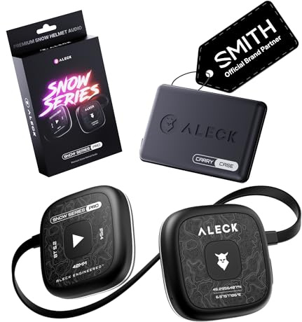 ALECK Snow Series Pro Universal Wireless Bluetooth Helm Lautsprecher Kopfhörer für Ski und Snowboard Audio Ready Helme, Handschuhfreundliche Steuerung, Mikrofon Headset für Freisprechanrufe