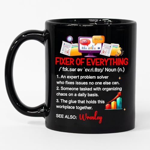 Coffee Mug Fixer of Everything Noun Tea Mug Personalised Work Mugs Multicoloured Coffee Cups for Gift Birthday Gifts Home 330 ML