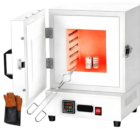 adeproptitysed Forno Elettrico, Forno Elettrico da 2000 W con regolatore di Temperatura, Alta Temperatura 2102 ℉/1150 ℃, Forno per Ceramica per Fusione a Cera, Argilla, Ceramica Fai da Te, Vetro