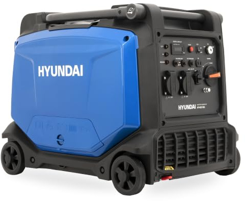 HYUNDAI Inverter Stromgenerator HY4501SEi mit 4.5 kW max. Leistung | 4.0 kW Dauerleistung, Benzin Stromerzeuger mit E-Start, 2 x 230 V, USB, 12 V für Garten, Camping oder als Notstromaggregat