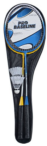 Baseline 2 Player Badminton Set, Includes 2 Rackets & 2 Shuttlecocks, Lightweight Kids Rackets with Zip Carry Bag, Outdoor Garden Game