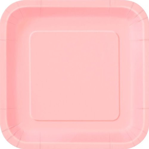 Unique Pastel Pink Square Paper Plates