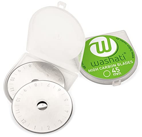10 Stück Washati 45 mm Rollschneiderklingen, Rundloch Ersatzklingen für Rollschneider