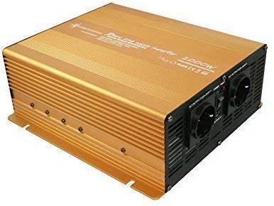 SOLARTRONICS Spannungswandler 12V auf 230V - Wechselrichter NP2000-2000/4000 Watt Reiner Sinus Inverter - Umrichter 12V 220V - Inverter Wohnwagen Gold - mit Schuko-& USB Anschluss (2000-4000 Watt)