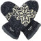 BRUCERIVER Damen Schneeflocke Strickhandschuhe mit warmem Thinsulate Fleece Futter Größe M (Schwarz)