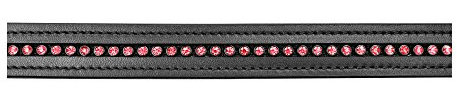 WALDHAUSEN Gurtzügel STAR mit Strasskette, rot, Pony