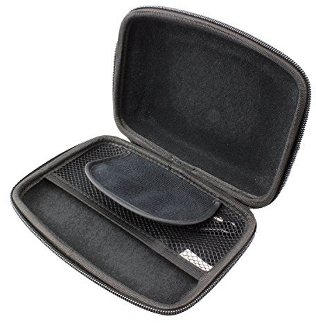 caseroxx GPS-Tasche für Tomtom GO 6200 – Hardcase mit Gummizug & Netzfach – stoßfeste Schutzhülle für Navigationsgeräte, ideal für Reise, Wandern & Alltag