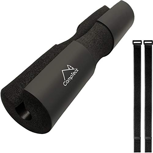 CampTeck U6814 Langhantel Nackenpolster mit Klettverschlüssen für Olympische Hanteln Schaumstoffpolster Barbell Pad Stütze Fitnessstudio für Kniebeugen, Gewichtheben, Ausfallschritte & mehr - Schwarz