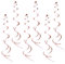 Oblique Unique® Deckenhänger 6 Stück Spiral Girlanden - Farbe wählbar (Rose Gold)