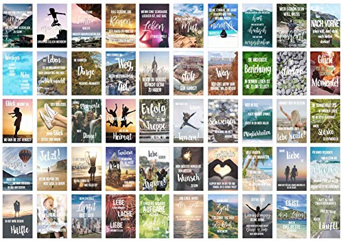 Edition Seidel Set 50 Postkarten Leben & Momente mit Sprüchen - Karten mit Spruch - Geschenk - Geschenkidee - Sortiment - Dekoidee - Text - Liebe, Freundschaft, Leben, Motivation (20246)