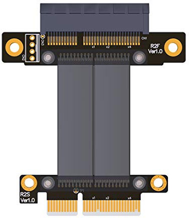 ADT-Link PCIe 3.0 x4 Male to Female Extension Cable R22SF PCI Express Gen3 Motherboard Graphics SSD RAID Extender Conversion Riser Card (25CM)