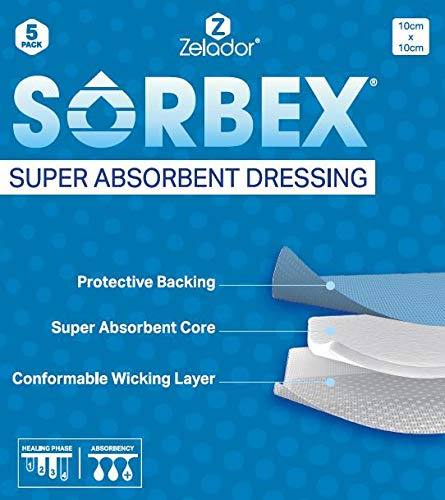 Sorbex Super saugfähige Wundauflage für mittelschwere bis schwere nässende Wunden (10 x 10 cm)