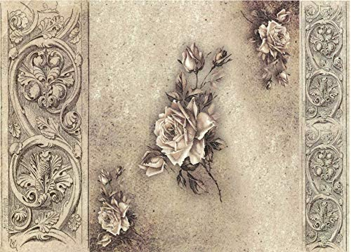 Zita`s Creative Reispapier A3 - Rose in beige. Motiv-Strohseide, Strohseidenpapier, Decoupage Papier