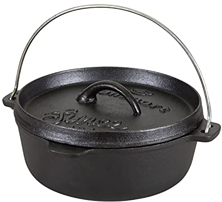 Stansport 16019-20 Pre-Seasoned Cast Iron Dutch Oven - 2 Qt - Without Legs